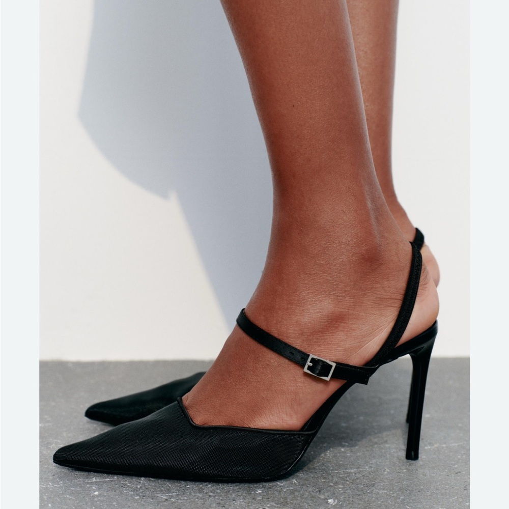 Zara Mesh Slingback heels